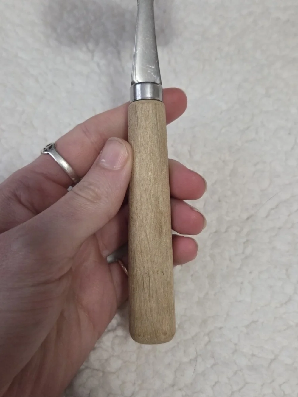 Vintage Cheese Slicer Serving Tool Mid Century Stainless Steel Wood Handle